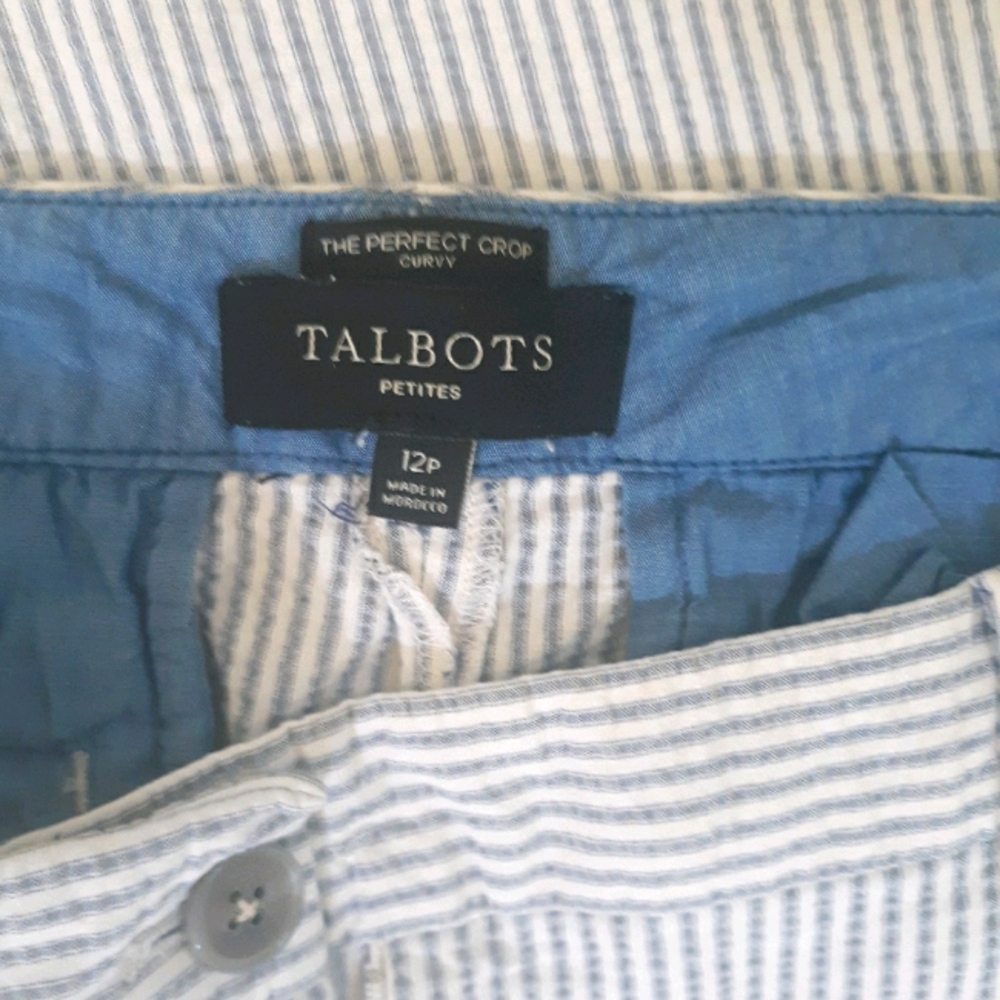 Talbots crop curvy pinstripe pants sz 12P *F - Picture 3 of 7